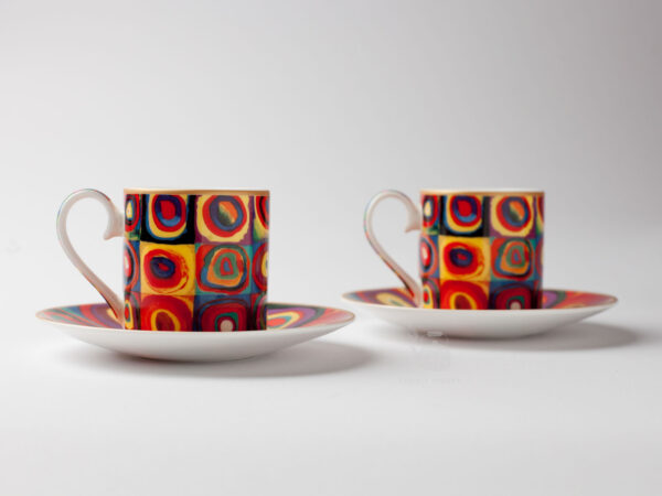 Komplet 2 filizanek espresso Wassily Kandinsky. Studium kolorow kwadraty z 4