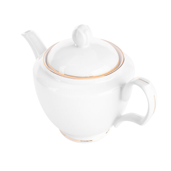dzbanek do herbaty i kawy porcelanowy mariapaula zlota linia bialy 06 l 4