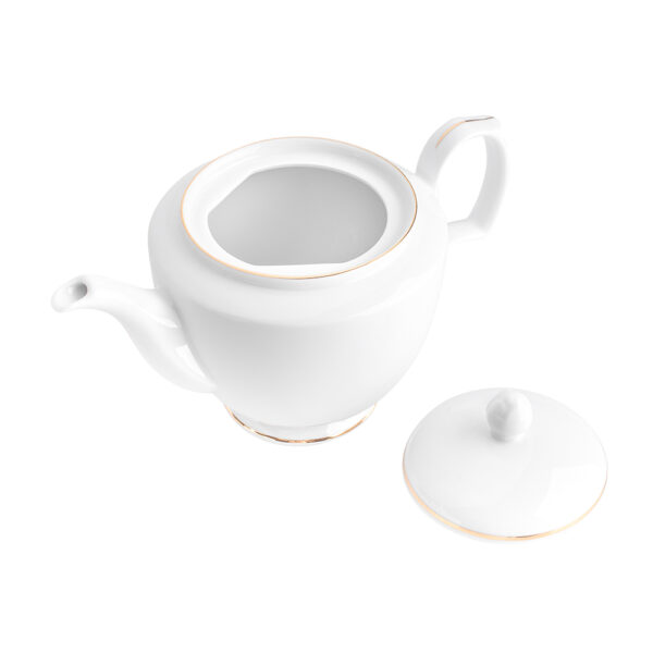 dzbanek do herbaty i kawy porcelanowy mariapaula zlota linia bialy 06 l