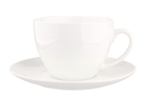 filizanka do kawy i herbaty porcelanowa ze spodkiem altom design bella ecru kremowa 200 ml