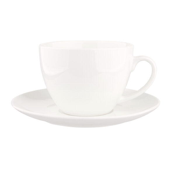 filizanka do kawy i herbaty porcelanowa ze spodkiem altom design bella ecru kremowa 200 ml