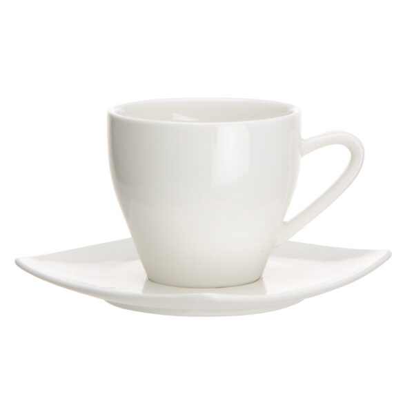 filizanka do kawy i herbaty porcelanowa ze spodkiem altom design regular kremowa 200 ml