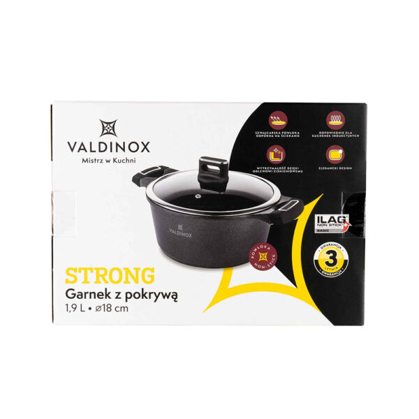 garnek na gaz i indukcje z pokrywka 19l valdinox strong 2