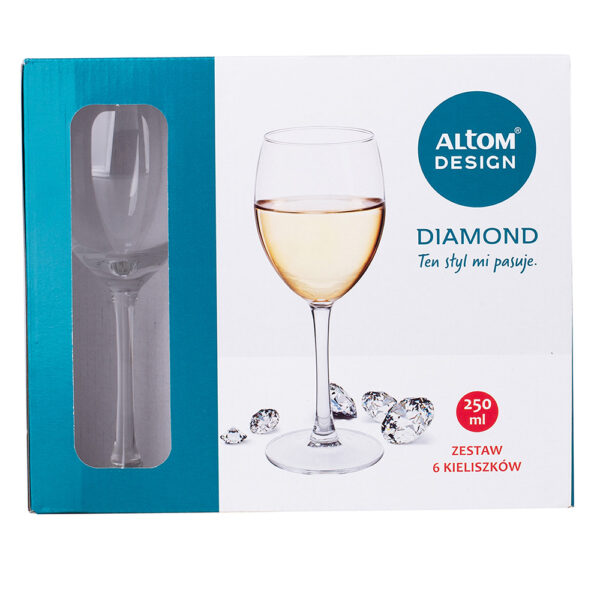 kieliszki do wina bialego altom design diamond 250 ml komplet 6 szt 3