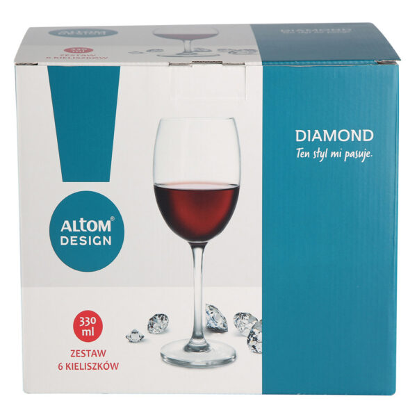 kieliszki do wina czerwonego altom design diamond 330 ml komplet 6 szt 5
