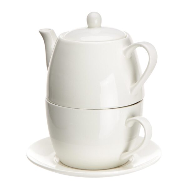 regular zestaw do herbaty tea for one opaska pvc porcelana kremowa 2