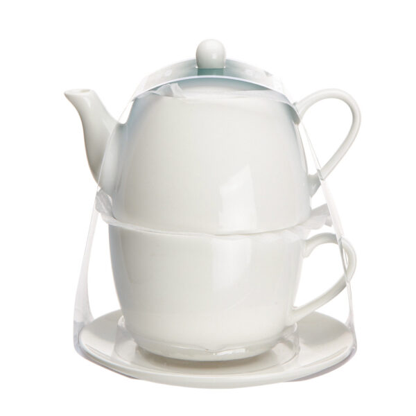 regular zestaw do herbaty tea for one opaska pvc porcelana kremowa 4