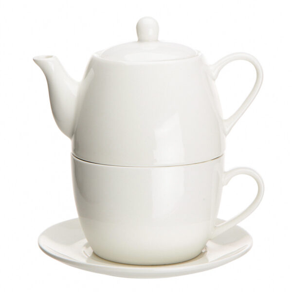 regular zestaw do herbaty tea for one opaska pvc porcelana kremowa 5