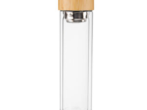 szklana butelka termiczna ze stalowym filtrem i bambusowa zakretka 400 ml 4