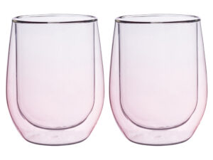 szklanki termiczne do kawy i napojow z podwojnym szklem 2 sztuki 300 ml pink 4