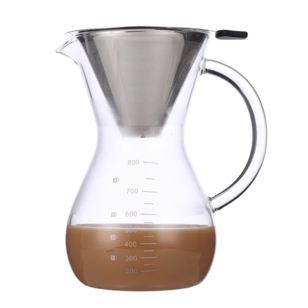 szklany zaparzacz dzbanek do herbaty i kawy 800 ml z sitkiem ze stali nierdzewnej