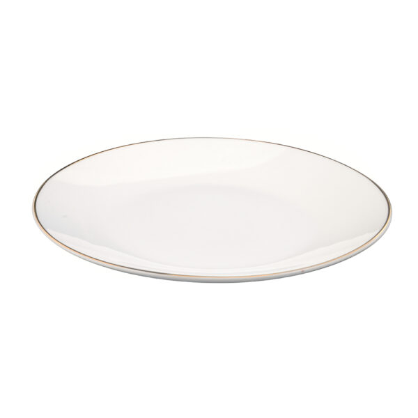 talerz obiadowy porcelanowy altom design bella zlota linia kremowy 26 cm