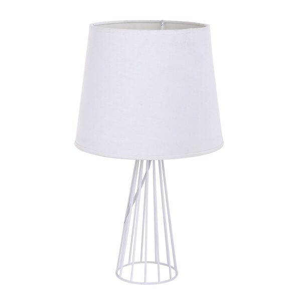 lampa stolowa dekoracyjna na metalowej podstawie altom design biala